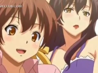 Tenårings 3d anime jente slåssing løpet en stor aksel