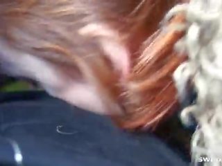 Amateur redhead street whore loves outdoor cock sucking